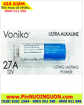 Voniko A27, Pin remote 12v, Pin 12v Alkaline Remote Voniko A27 (MN27, 27AE, DL27) Alkaline chính hãng Voniko